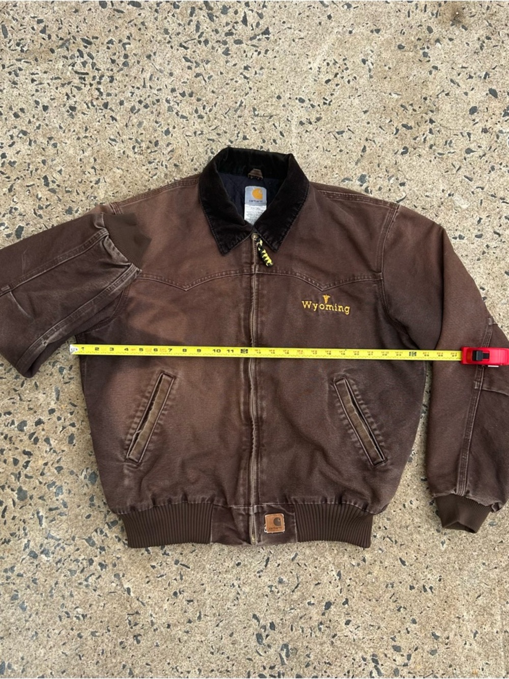 VTG Carhartt Jacket Santa Fe Distressed And Faded J14 DKB Mens Large Brown - Picture 3 of 10